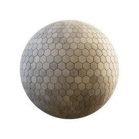 Yellow hexagon conrete pavement